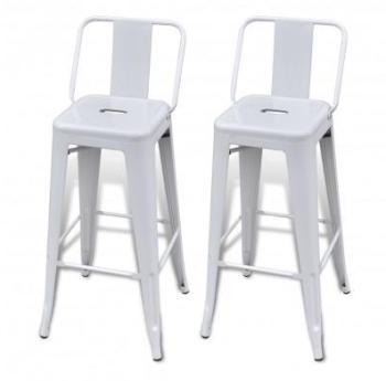 VidaXL Lot de 2 Tabourets Bar hauts avec dossier B
