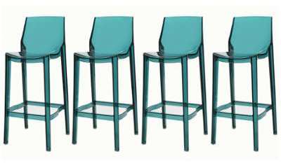 Tabouret de bar design vert deau transparent lot