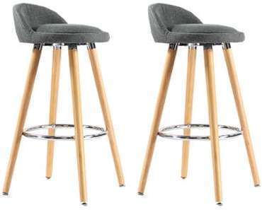 Lot de 2 Tabourets de Bar Scandinave Gris Jensen