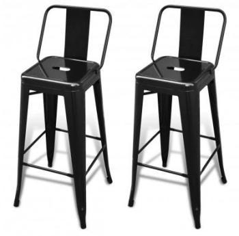 VidaXL Lot de 2 Tabourets Bar hauts avec dossier N