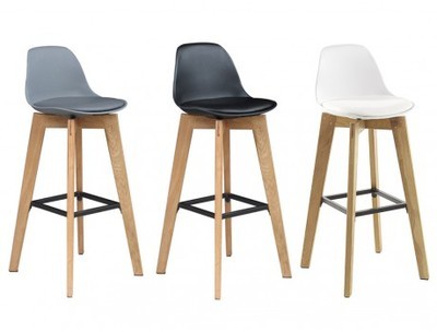 Lot de 2 tabouret de bar PADDY - Polypropylène simili Lot de 2 tabouret de bar PADDY