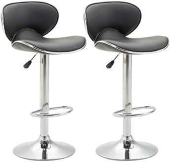 Lot de 2 tabourets de bar LOUNGE, gris
