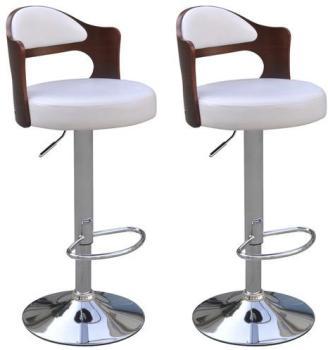 VidaXL 2 tabourets de bar blancs en cuir artificie