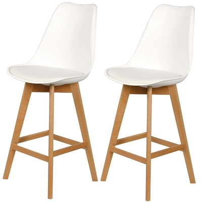 Chaise de bar Scandinavia lot de 2 blanc
