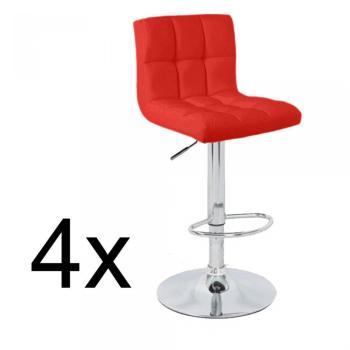 Lot de 4 tabourets de bar Elegant Rouge