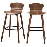2 x Edelweiss, tabourets de bar, noyer et noir