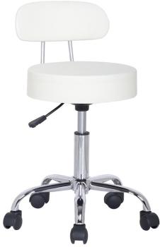 Tabouret à roulettes / de travail blanc cassé M-9
