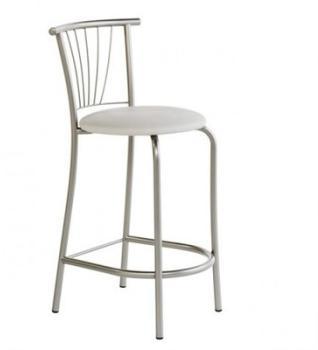 Tabouret snack de cuisine en métal et vinyle - Ros