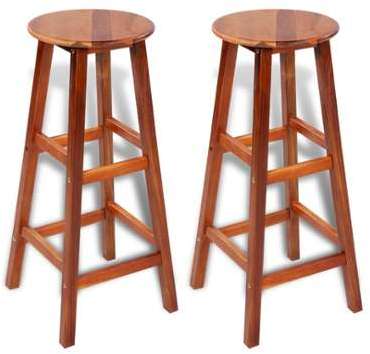 VidaXL Tabourets de bar 2 pcs en bois dAcacia