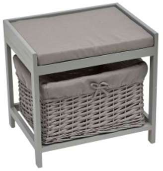 Meuble pouf et rangement Gris