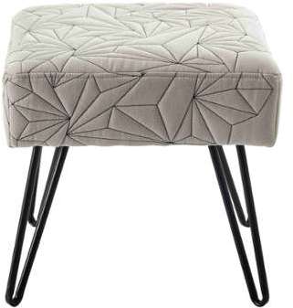 Tabouret en coton gris et métal DARRYL