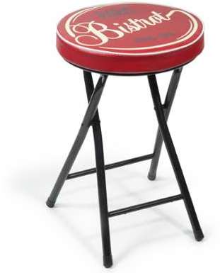 Tabouret pliant en polyuréthane et métal rouge BIS