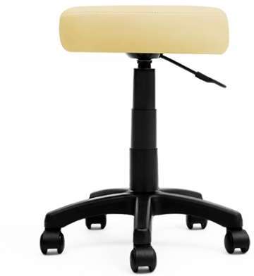Tabouret blanc à roulettes - Chaise rembourrée - S