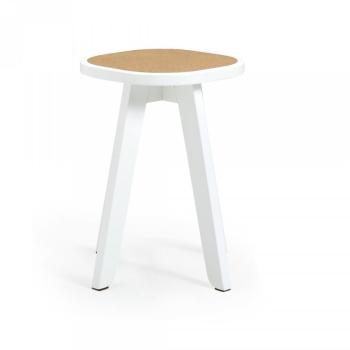 Tabouret blanc assise en liège H45cm Blanc