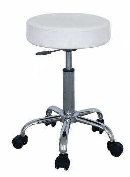 Tabouret à roulettes / de travail blanc cassé M-9