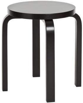 Artek E60 - Tabouret empilable - noir/piètement bo