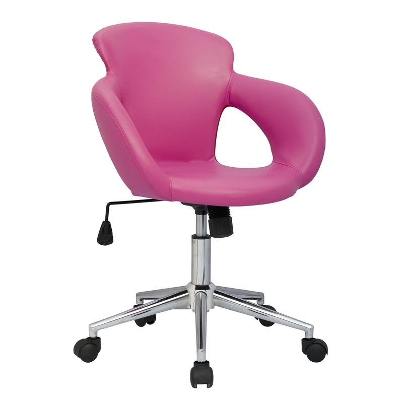 Tabouret à roulettes / de travail rose M-65335-1/