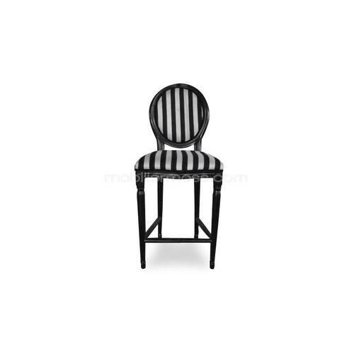 Tabouret médaillon de bar en tissu rayé baroque, a