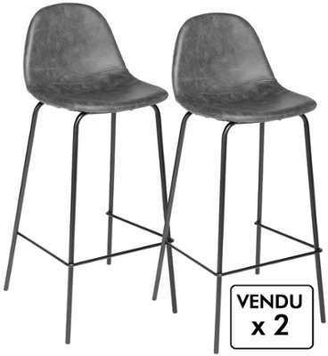Lot de 2 chaises de bar - Style industriel - Color