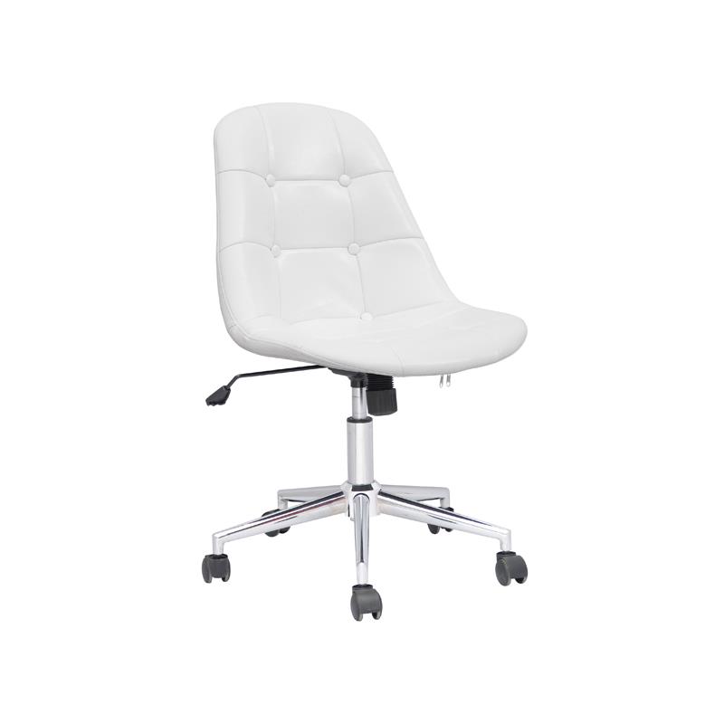 Tabouret à roulettes / de travail blanc M-65314-1