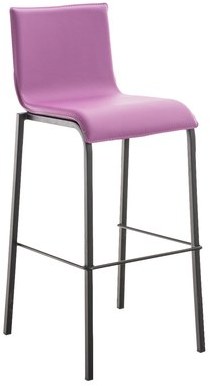 CLP Tabouret Avola cuir plat B78 metal violet avec