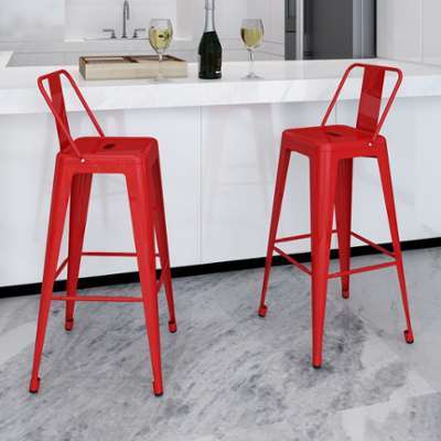 VidaXL Lot de 2 Tabourets Bar hauts avec dossier R