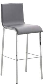CLP Tabouret Avola cuir plat C78 metal gris avec d