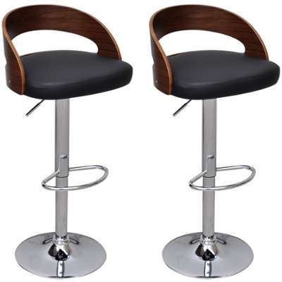 VidaXL 2 tabourets de bar en bois cintré ajustable