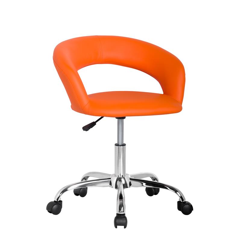 Tabouret à roulettes / de travail orange M-95098/