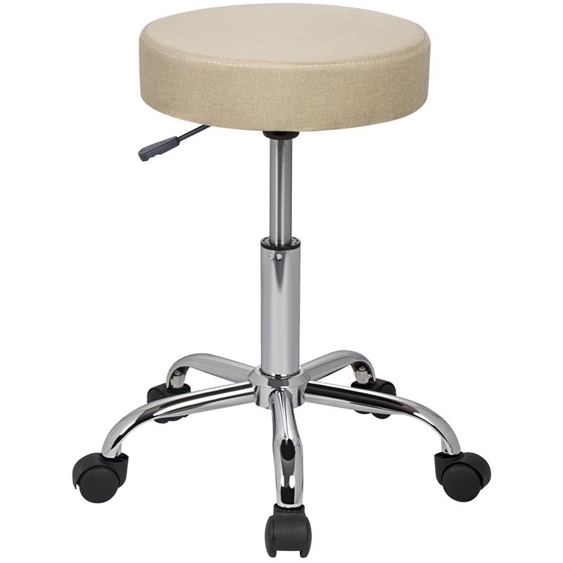 Tabouret à roulettes / de travail tissu beige M-9