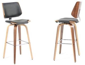 Tabouret de cuisine design avec pieds bois, assise