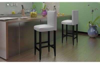 VidaXL Lot de 6 tabourets bar chicago blanc