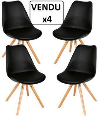 Lot de 4 chaises confortables - Style scandinave -