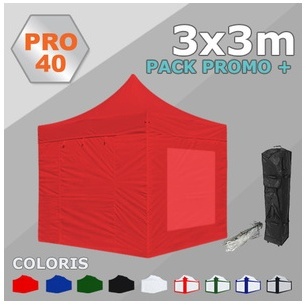 Tente pliante 3x3 PRO40 Pack promo +
