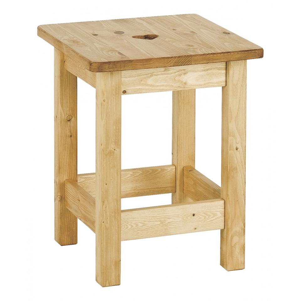 2 x Tabouret en bois brut à peindre Coeur