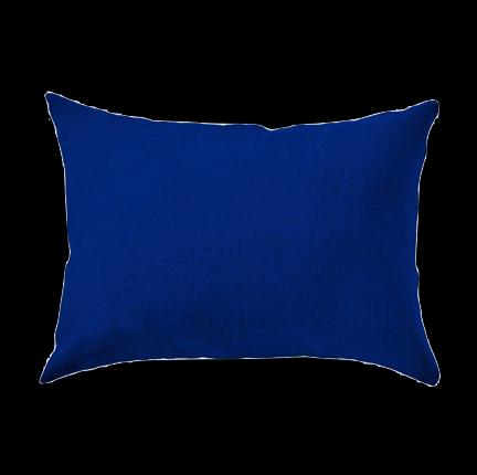 Taie doreiller 100% lin lavé bleu indigo (50x70cm