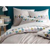 Taie doreiller bicolore 100% coton frise triangle