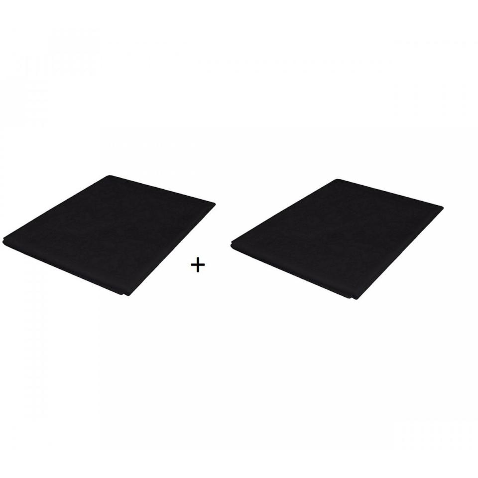 2 Taies DOreillers Noir 100% Coton - 40x60