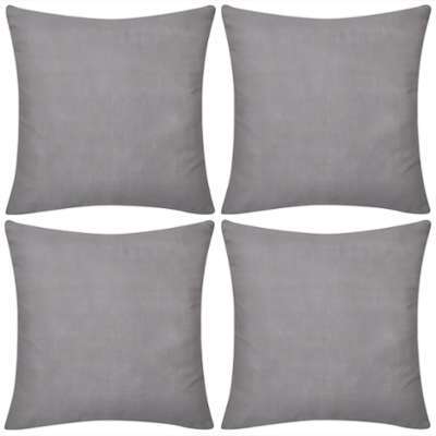 VidaXL 4 housses de coussin en coton 80 x cm Gris