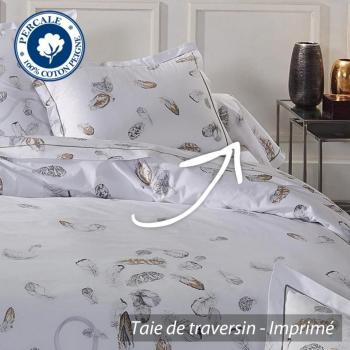 Taie de traversin 140x43 cm Percale pur coton PLUM