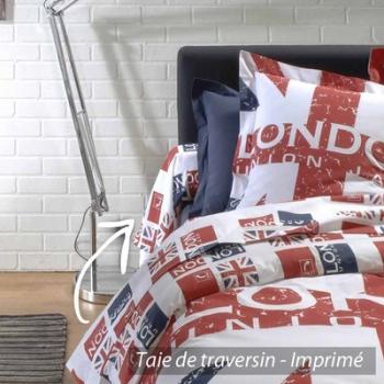 Taie de traversin 140x43 cm 100% coton LONDON Unio
