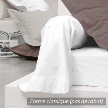 Taie de traversin uni 185x43 cm pur percale PRIMO Blanc Taie de traversin uni 185x43