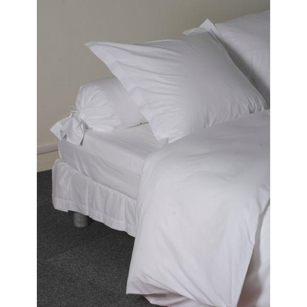 Taie de traversin Nicole Germain 140cm blanc coton
