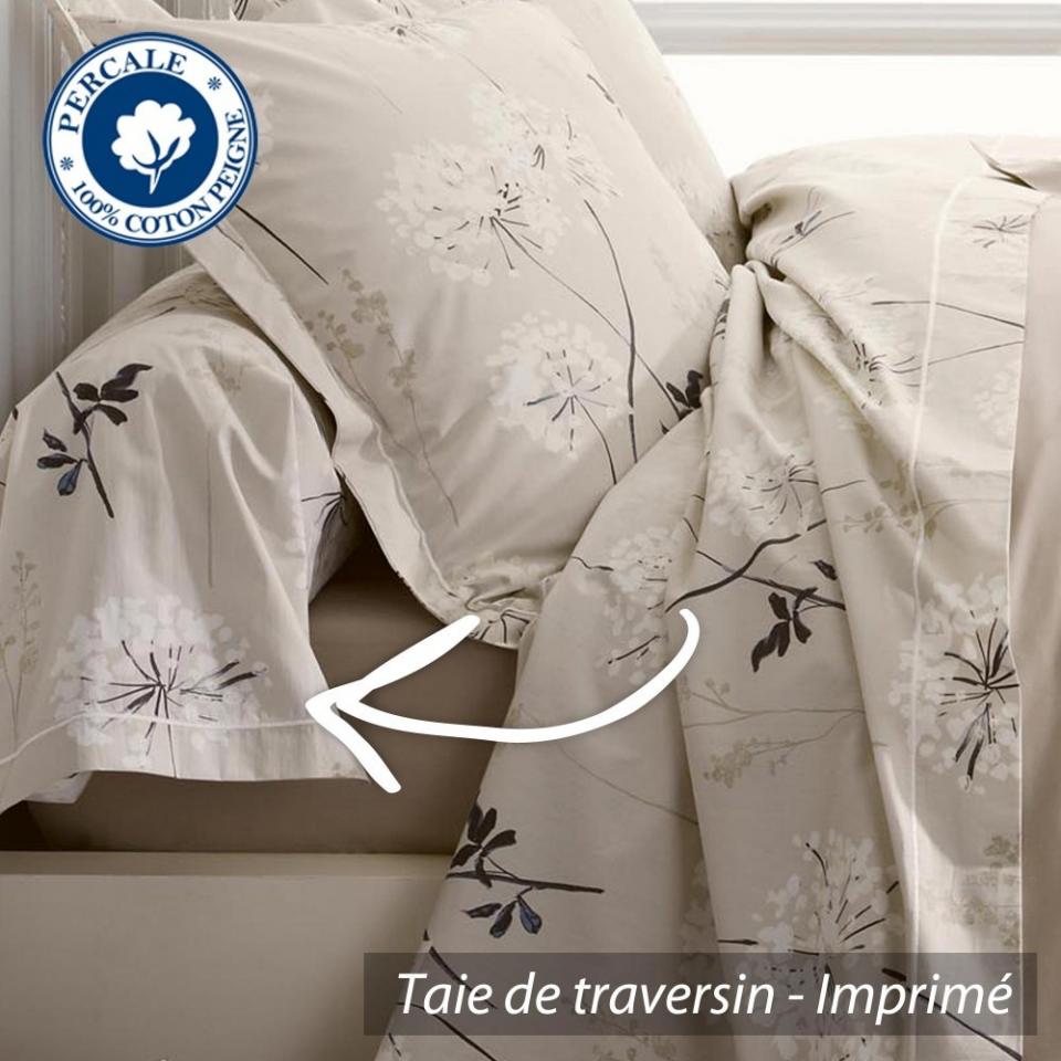 Taie de traversin 240x43 cm Percale pur coton OPAL