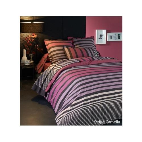 Taie de traversin stripe camelia à imprimés rayés