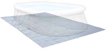 Tapis de sol gris 583 x 390 cm pour piscine rectan