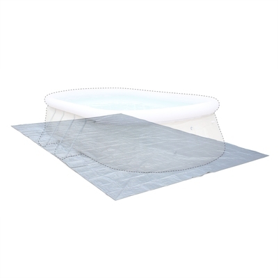 Tapis de sol gris 583 x 390 cm pour piscine rectan