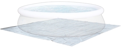 Tapis de sol gris 390 x 390 cm pour piscine ronde