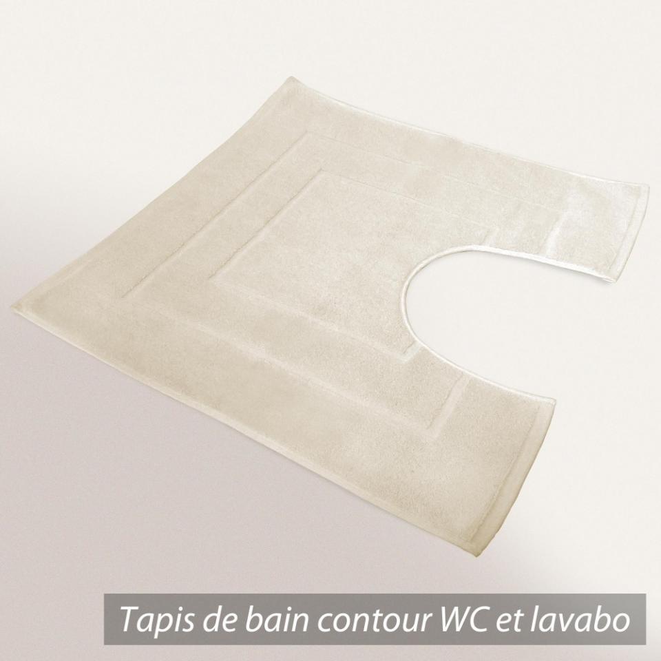 Tapis de bain contour WC et lavabo 60x60 cm FLAIR Sable Tapis de bain contour WC et