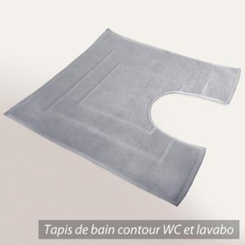 Tapis de bain contour WC et lavabo 60x60 cm FLAIR Gris Tapis de bain contour WC et